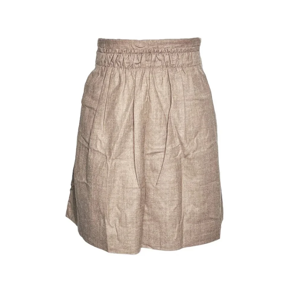J. Crew A-Line Light Brown Solid Wool Skirt Size 6 - Picture 1 of 8
